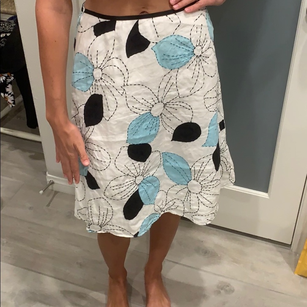 White Midi Flower Skirt